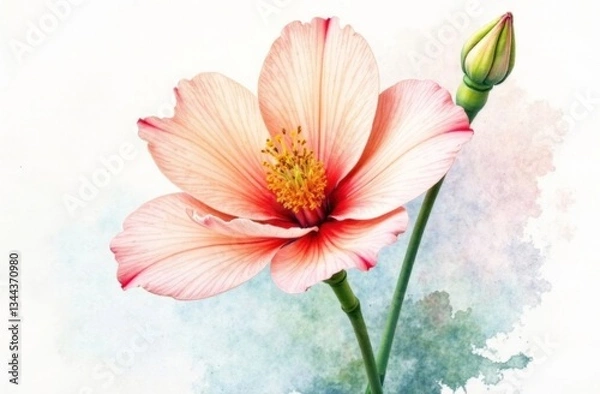 Obraz Beautiful Macro Photo.Colorful Flowers.Border Art Design.Magic Light.Close up Photography.Conceptual Abstract Image.White and Blue Background.Fantasy Art.Creative Wallpaper.Beautiful Nature.Water Drop