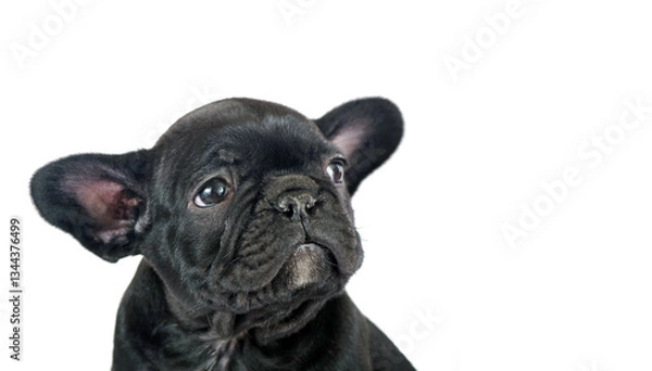 Fototapeta french bulldog puppy isolated on white. copy space
