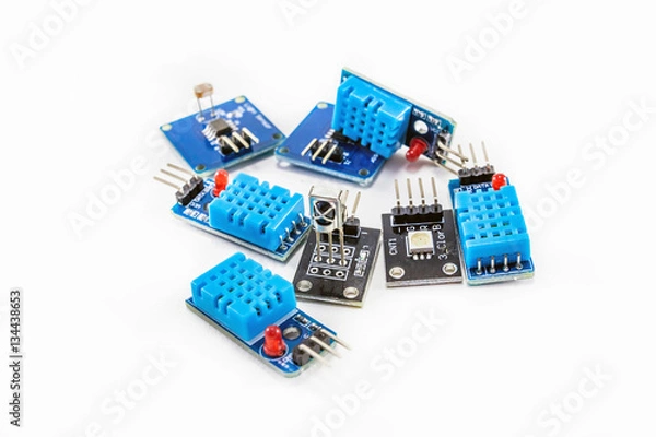 Obraz Light sensors on white background