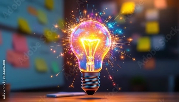 Obraz Brilliant Lightbulb Idea Spark Inspiration Innovation