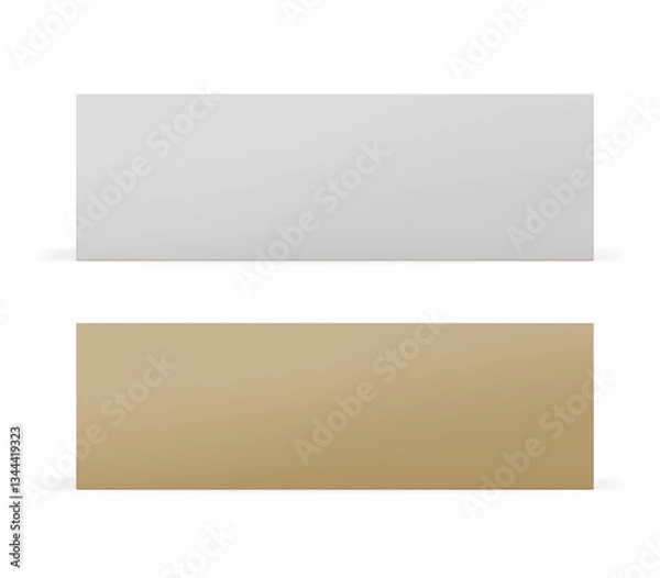 Fototapeta Paper Cardboard Box Mockup Isolated on Background. 3D Rendering