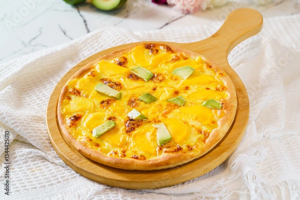Fototapeta Pizza on a simple background