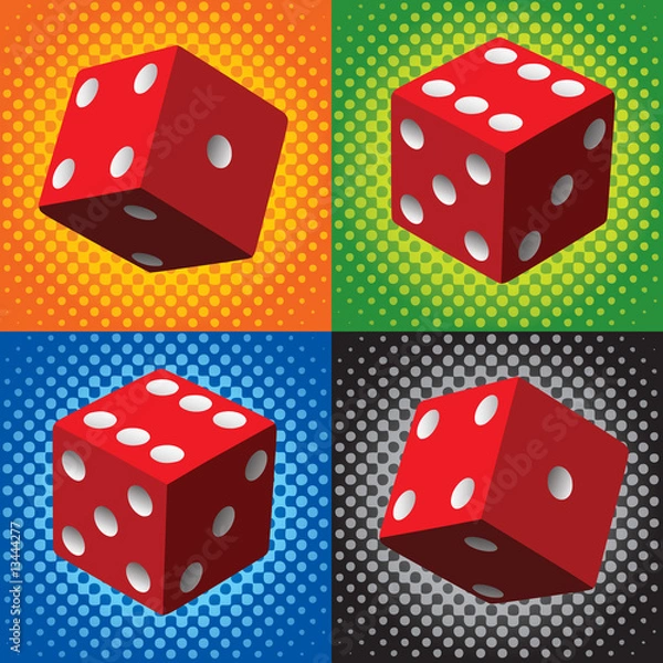 Obraz Halftone red dice