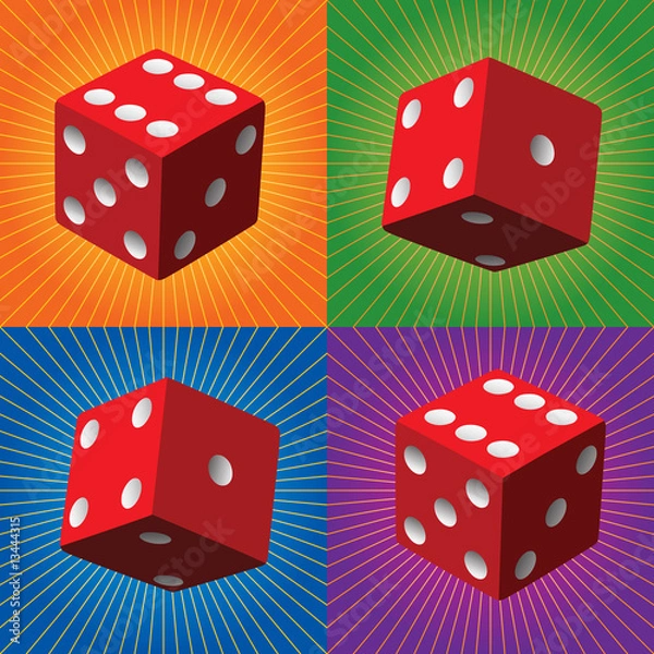 Fototapeta Retro red dice