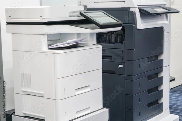 Fototapeta close up two office printers