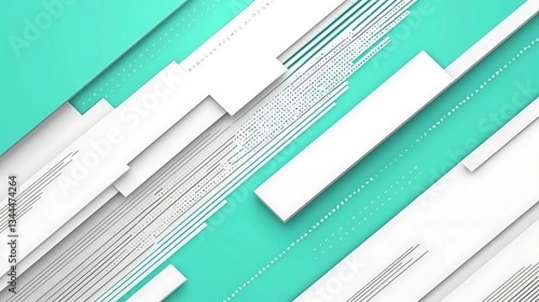 Fototapeta Abstract geometric shapes on pastel background. For banners or presentation use