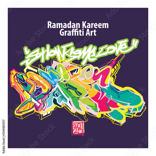 Fototapeta Vector graffiti of Ramadan Kareem word