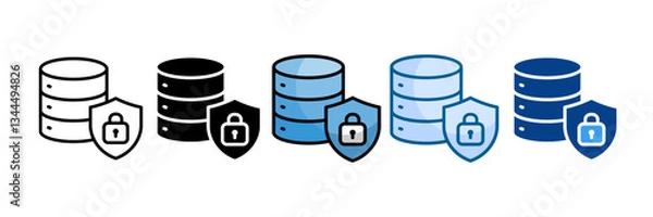 Obraz Database Security Icon Set Multiple Style Collection