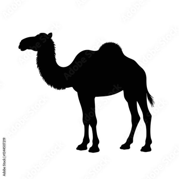 Fototapeta Bold silhouette of a camel in minimalist style, artistic abstraction