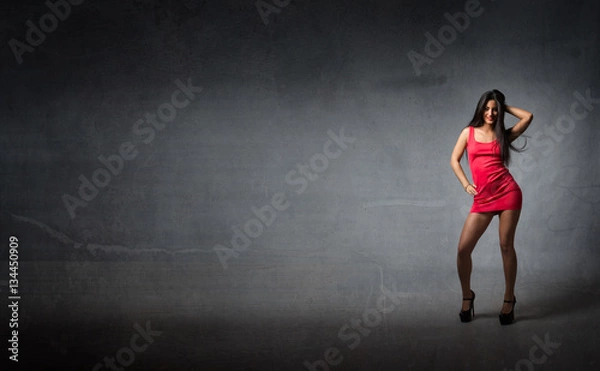 Obraz girl touching head