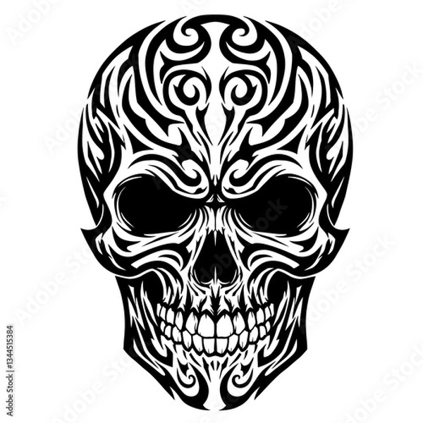Obraz Bold Tribal Tattoo Designs Striking Black & White Vector Art