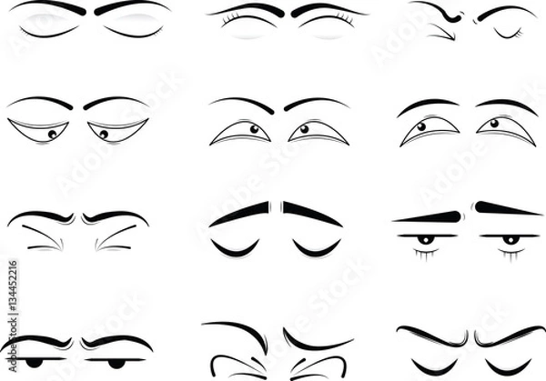 Obraz cartoon eyes in vector