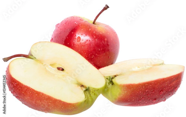 Obraz Wytnij czerwone jabłko na białym tle
