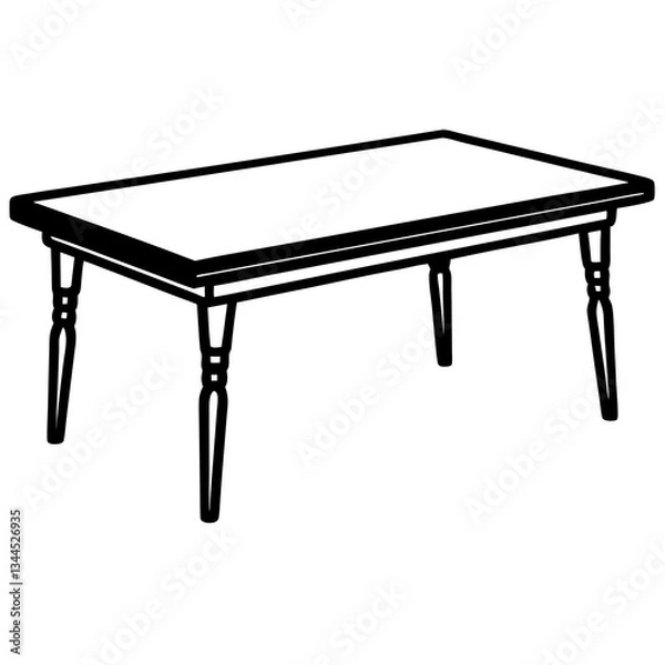 Obraz Wood Table Line Art Vector Design