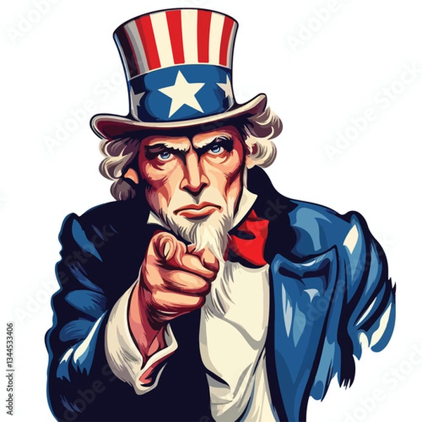 Obraz uncle sam vector image one white background