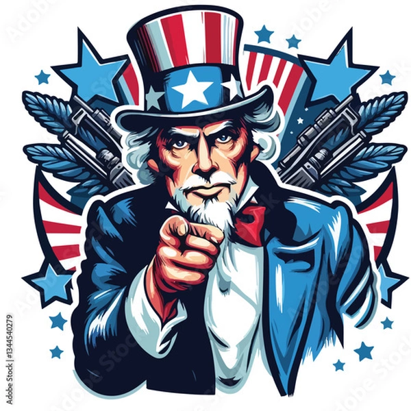 Obraz uncle sam vector image one white background