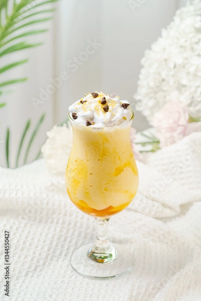 Obraz Fruit sundae on a simple background