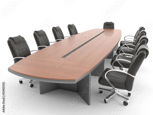 Obraz Meeting room table isolated on white