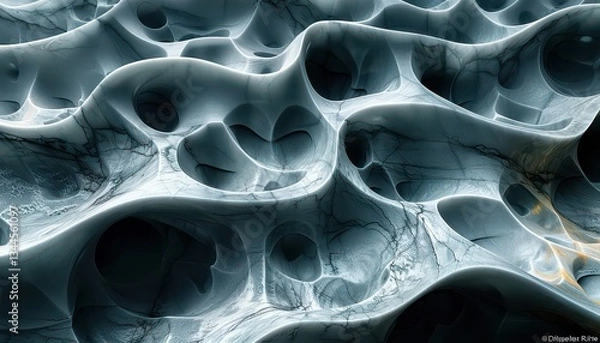 Obraz A very abstract image of a rocky surface with many holes and crevices