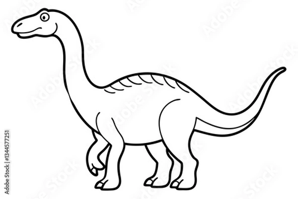 Fototapeta dinosaur line art silhouette vector illustration