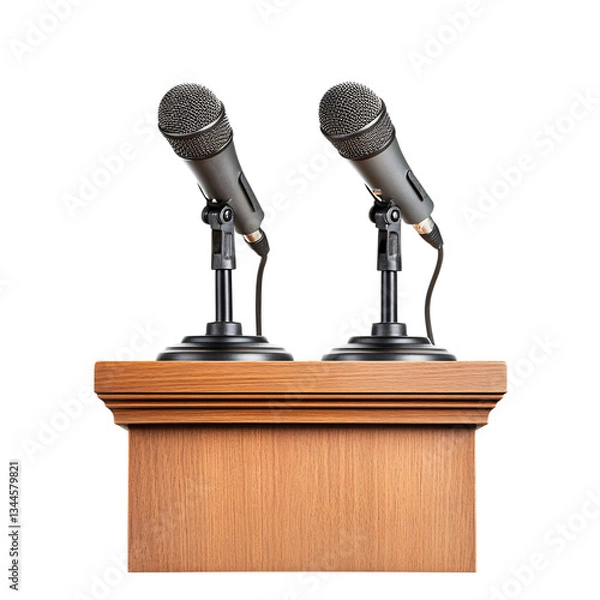 Obraz Public Speaking Podium with Microphones