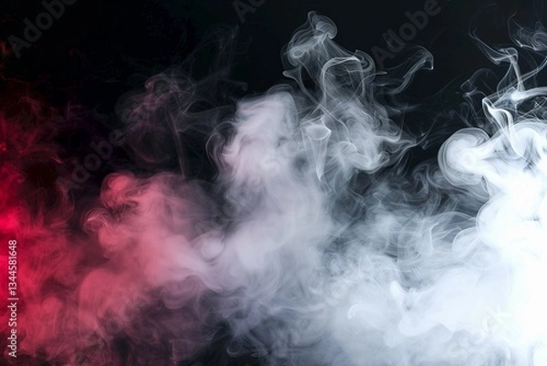Obraz White and red smoke on a black background