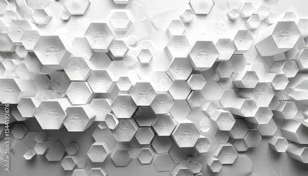 Obraz A white background with a pattern of hexagons