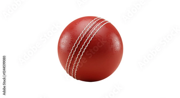 Fototapeta  A high-resolution image of a red cricket ball with a transparent background, perfect for showcasing cricket-related designs, mockups, and promotional materials for cricket tournaments, teams, and eve
