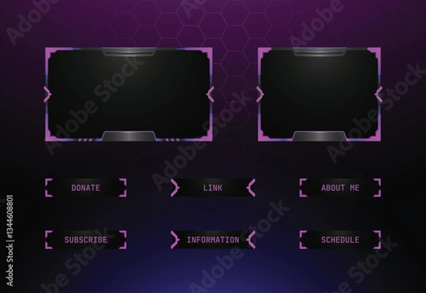 Obraz Futuristic Gaming Overlay with Pink Accents
