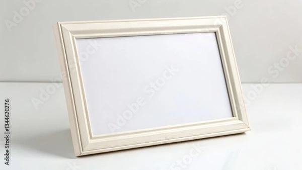 Fototapeta Off-white Picture Frame on White Background