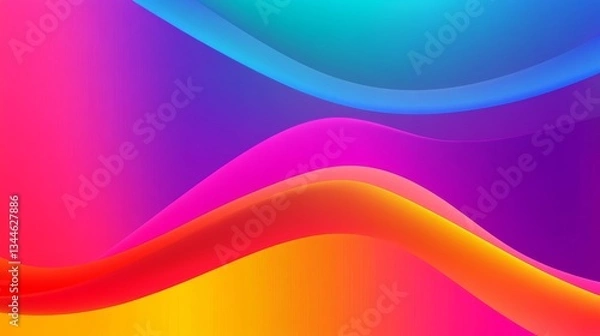 Fototapeta Abstract Colorful Wave Background, vibrant , gradient