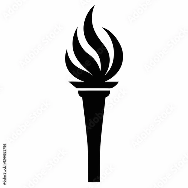 Fototapeta Burning candles set vector illustration with flames and light