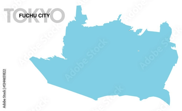 Fototapeta 東京都府中市の地図