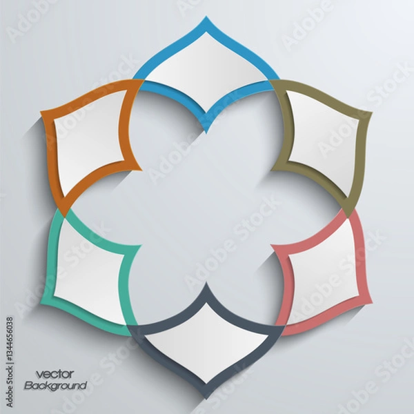 Obraz Abstract 3D round shape with Islamic arabesque design