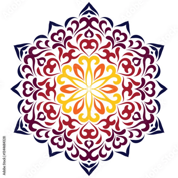 Fototapeta Vector Floral Bright Mandala Design Element