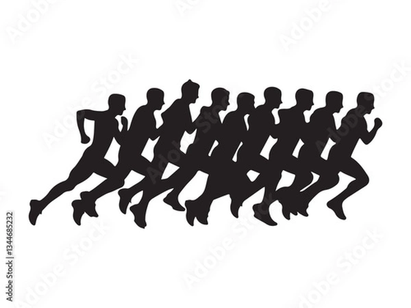 Obraz group of people running