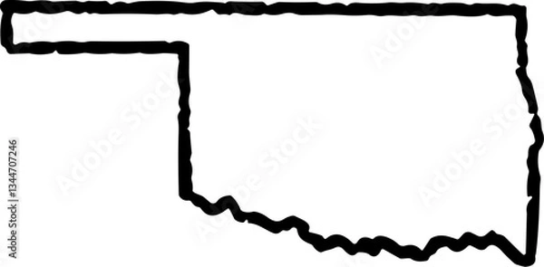 Obraz Oklahoma State Map Vintage Black	
