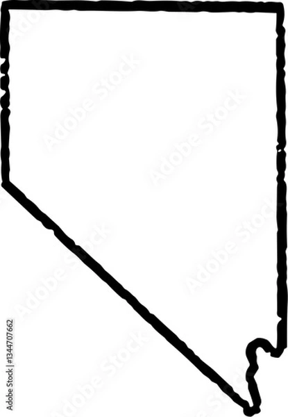 Obraz Nevada State Map Vintage Black	

