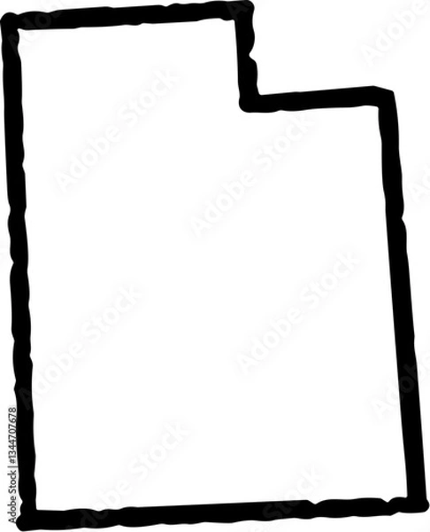 Obraz Utah State Map Vintage Black	
