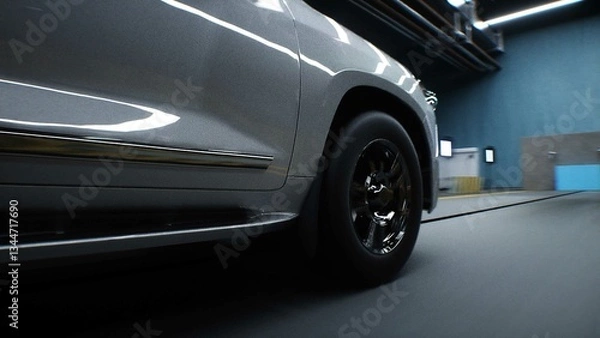 Obraz Generic 3d car crash test. Car destruction.3d rendering.