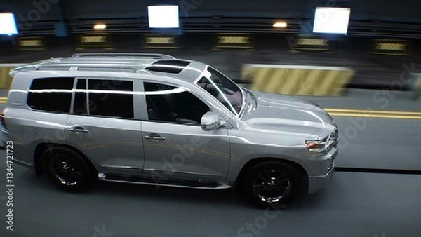 Fototapeta Generic 3d car crash test. Car destruction.3d rendering.