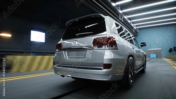 Fototapeta Generic 3d car crash test. Car destruction.3d rendering.