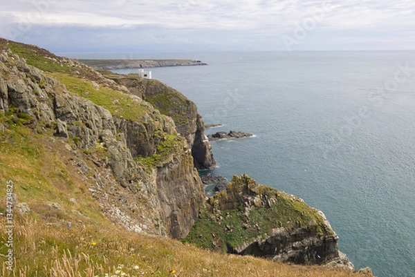Obraz View from the cliffs of Anglesey at South Stack in Wales.