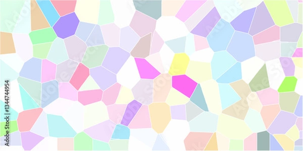 Fototapeta Pastel light mint colors stone tile pattern. Modern design poster and cover template. Vector illustration. Multicolor Broken Stained Glass Background with White lines. White stroke 3d design art