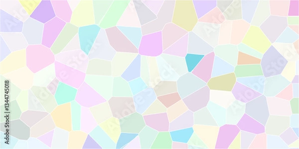Fototapeta Pastel light mint colors stone tile pattern. Modern design poster and cover template. Vector illustration. Multicolor Broken Stained Glass Background with White lines. White stroke 3d design art