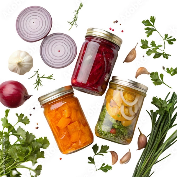 Obraz Homemade Preserves: Canning Jars & Recipes