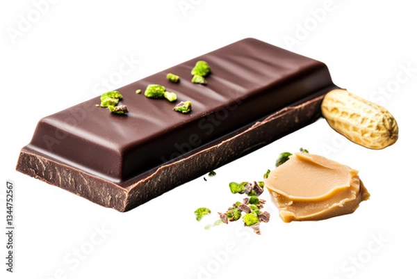 Obraz Delicious chocolate bar with nuts and cream