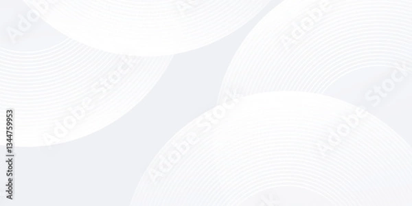 Fototapeta Abstract white background with white circle lines digital future simple modern abstract