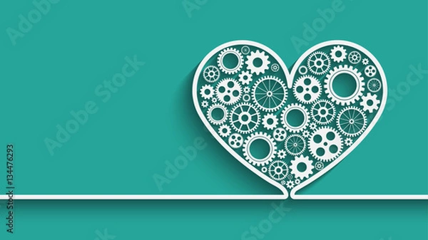 Obraz heart with gears