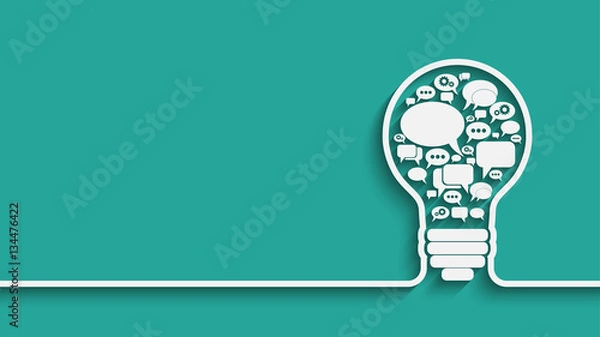 Obraz bulb with bubble speech